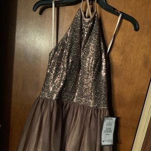 Brown/tan sequined dress